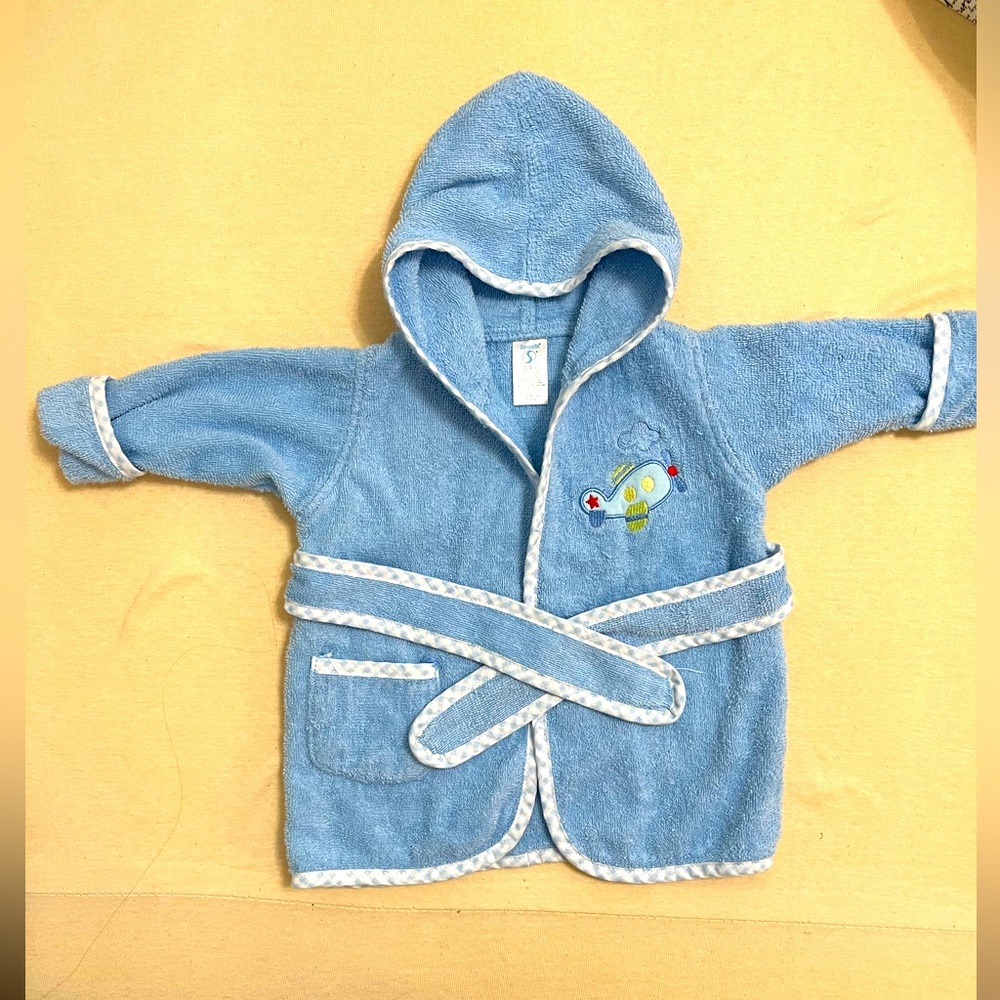 Baby boy blue bathrobe